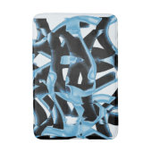 破壊された青と黒のスクラップまたはリボン バスマット (正面縦)