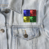 破壊された「Um 4色のラマの正方形ボタン 缶バッジ (インサイチュ)