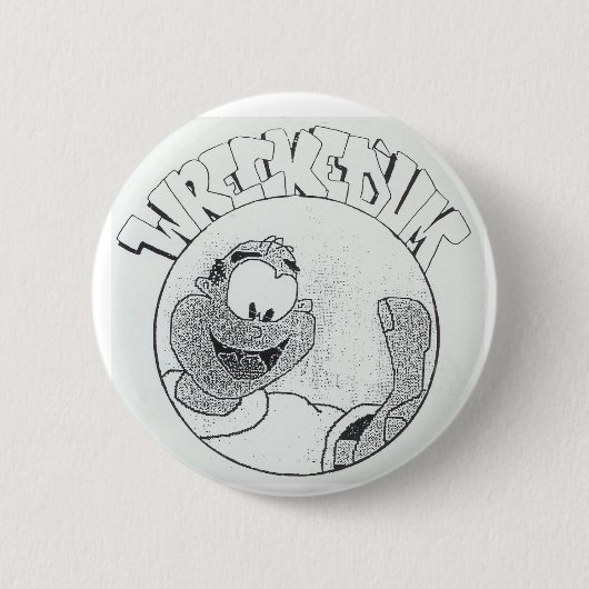 破壊された「Um Melvinの円のロゴボタン 缶バッジ (正面)