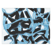 破壊される青と黒のスクラップまたはリボン テーブルクロス (正面(横))