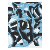 破壊される青と黒のスクラップまたはリボン テーブルクロス (正面)