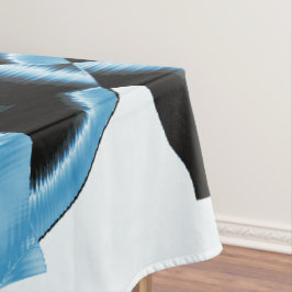 破壊される青と黒のスクラップまたはリボン テーブルクロス