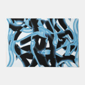 破壊される青と黒のスクラップまたはリボン ドアマット (正面)