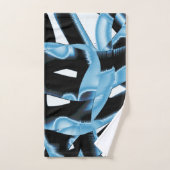 破壊される青と黒のスクラップまたはリボン バスタオルセット (ハンドタオル)