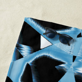 破壊される青と黒のスクラップまたはリボン ビーチタオル