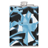 破壊される青と黒のスクラップまたはリボン フラスク (裏面)