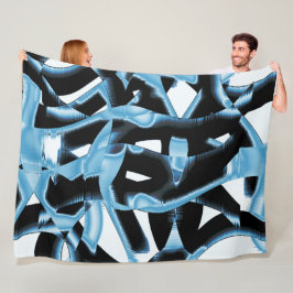 破壊される青と黒のスクラップまたはリボン フリースブランケット