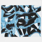 破壊される青と黒のスクラップまたはリボン フリースブランケット (正面(横))