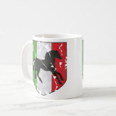 破壊される馬が付いているイタリアンな頂上を見ます コーヒーマグカップ (正面左)