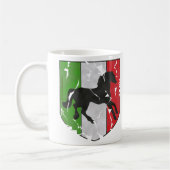 破壊される馬が付いているイタリアンな頂上を見ます コーヒーマグカップ (左)