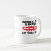 破壊のダービーの粉砕あなたの車 コーヒーマグカップ (正面右)