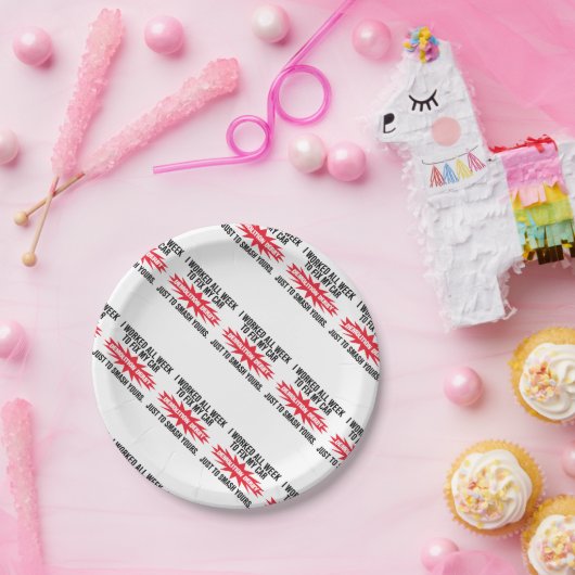 破壊のダービーの粉砕あなたの車 ペーパープレート (パーティー)