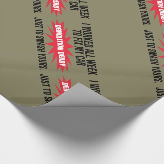 破壊のダービーの粉砕あなたの車 ラッピングペーパー (角)