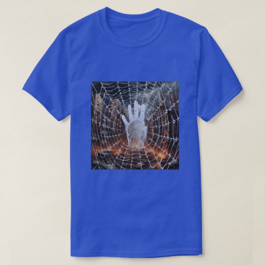 破壊ストップと戦争抽象芸術クモWeb Tシャツ (デザイン正面)