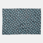 破壊モザイクにさらされた湾曲チェスの正方形 キッチンタオル (横)