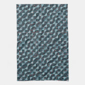 破壊モザイクにさらされた湾曲チェスの正方形 キッチンタオル (縦)