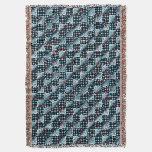 破壊モザイクにさらされた湾曲チェスの正方形 スローブランケット (正面縦)