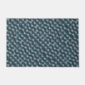 破壊モザイクにさらされた湾曲チェスの正方形 ドアマット (正面)