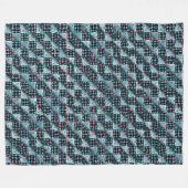 破壊モザイクにさらされた湾曲チェスの正方形 フリースブランケット (正面(横))