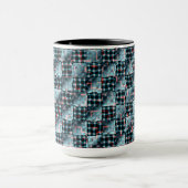 破壊モザイクにさらされた湾曲チェスの正方形 マグカップ (中央)