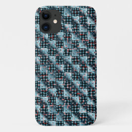 破壊モザイクにさらされた湾曲チェスの正方形 iPhone 11 ケース