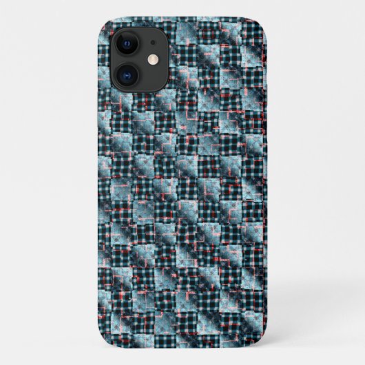 破壊モザイクにさらされた湾曲チェスの正方形 Case-Mate iPhoneケース (裏面)