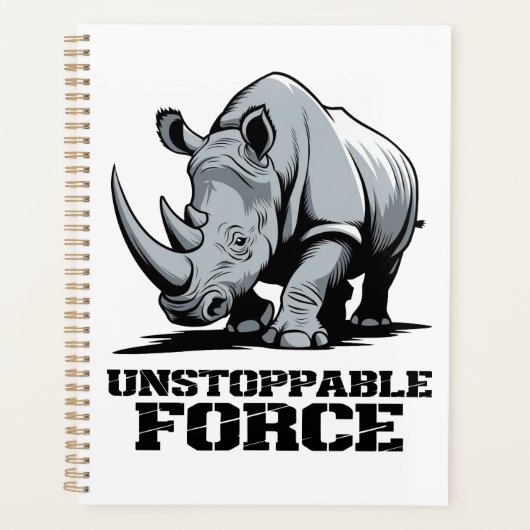 破壊不可能なRhino：強さとパワーを解き放つ プランナー手帳 (正面)