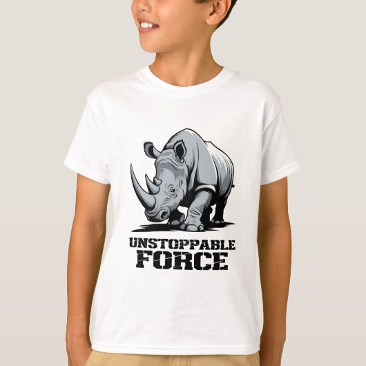 破壊不可能なRhino：強さとパワーを解き放つ Tシャツ (正面)