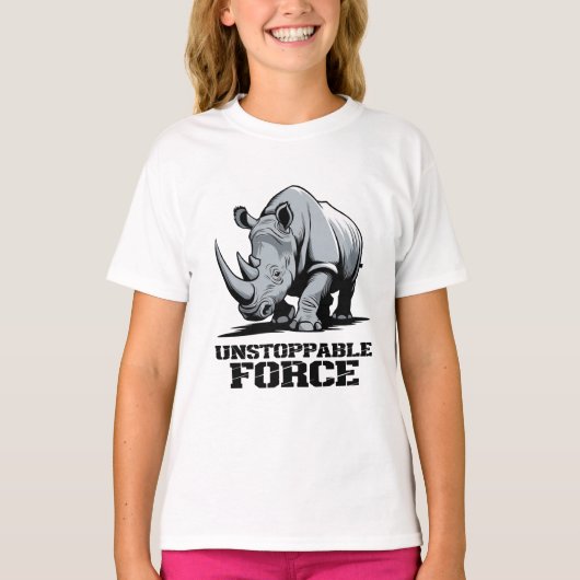 破壊不可能なRhino：強さとパワーを解き放つ Tシャツ (正面)