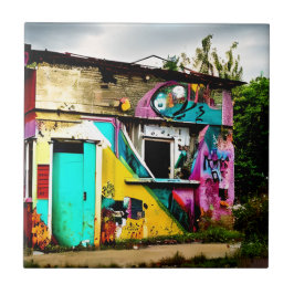 破壊美しいグラフィティカラフル放棄 タイル