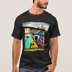 破壊美しいグラフィティカラフル放棄 Tシャツ