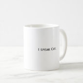 破局的な綴り-私は猫のマグを話します コーヒーマグカップ (正面右)