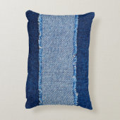 破損したデニムブルージーンズの布枠をbl上に アクセントクッション (裏面(縦))