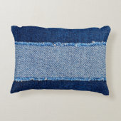 破損したデニムブルージーンズの布枠をbl上に アクセントクッション (裏面)