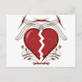 破損したハートと部族のグラフィックス: ポストカード (正面)