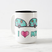 破損の低下RVのトレーラーのマグ ツートーンマグカップ (正面左)