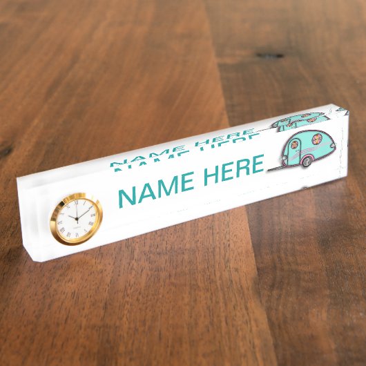 破損の低下RV旅行トレーラーの名札 デスクネームプレート (側面)