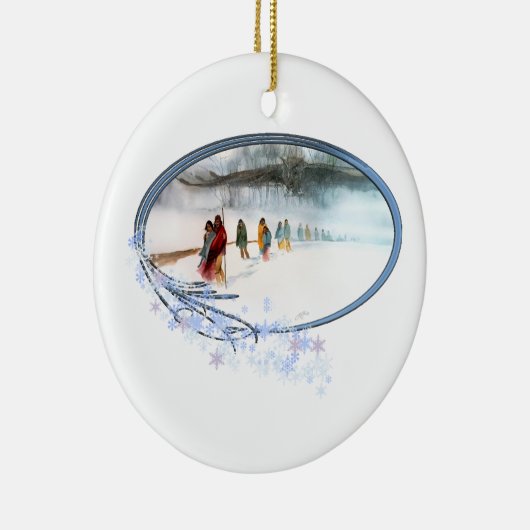 破損の道のフクロウの影 セラミックオーナメント (右)