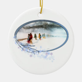 破損の道のフクロウの影 セラミックオーナメント