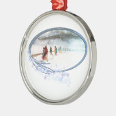 破損の道のフクロウの影 メタルオーナメント (左)