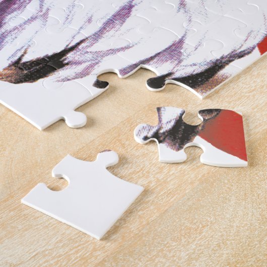 破損を持つ白頭鷲-背景の米国の旗 ジグソーパズル (側面)