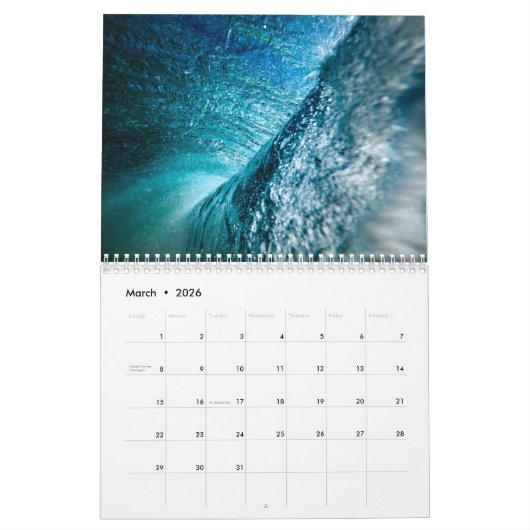 破損波の壁掛けカレンダー カレンダー (3月 2026)