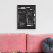 破損 – テクノ – ブルタリストストリートウェアデザイン キャンバスプリント (インサイチュ (リビング))