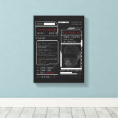 破損 – テクノ – ブルタリストストリートウェアデザイン キャンバスプリント (インサイチュ (ウッドフロア))