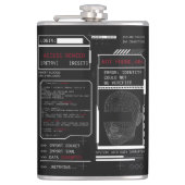 破損 – テクノ – ブルタリストストリートウェアデザイン フラスク (正面)