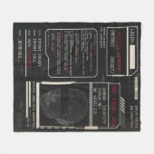 破損 – テクノ – ブルタリストストリートウェアデザイン フリースブランケット (正面(横))