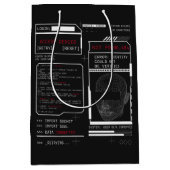 破損 – テクノ – ブルタリストストリートウェアデザイン ミディアムペーパーバッグ (正面)