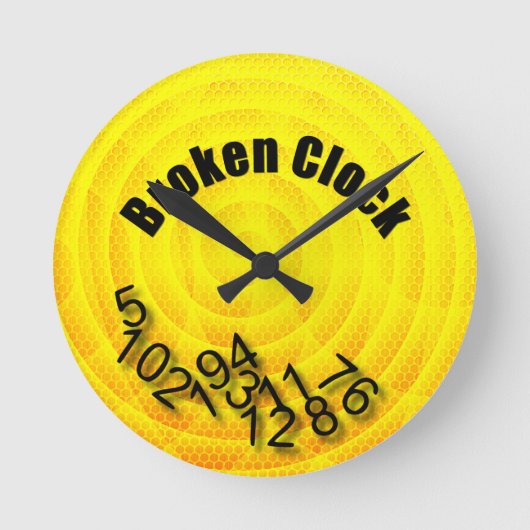 破損 ラウンド壁時計 (正面)