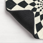 破烈するアーガイルか花-黒及び白 マウスパッド (コーナー)