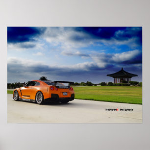 破烈する日産GTR R35は"上昇します" ポスター